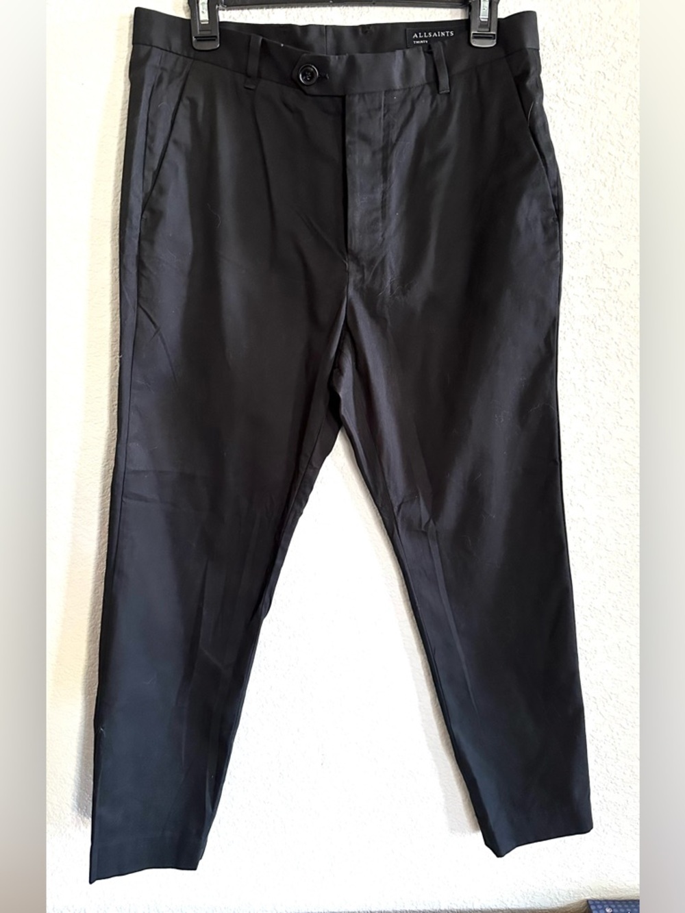 AllSaints Men's Kato Black Tailored Dress Pants